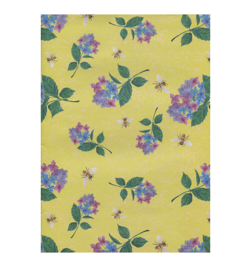 Hydrangea And Bee Gift Wrapping Paper – Wearenotashop