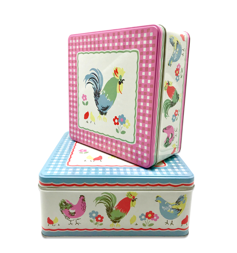 Cath Kidston Set Of Two Cake Tins Chickens