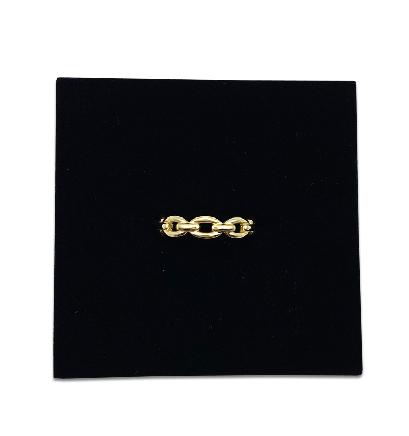 Contemporary And Adjustable Gold Tone Curb Chain Ring