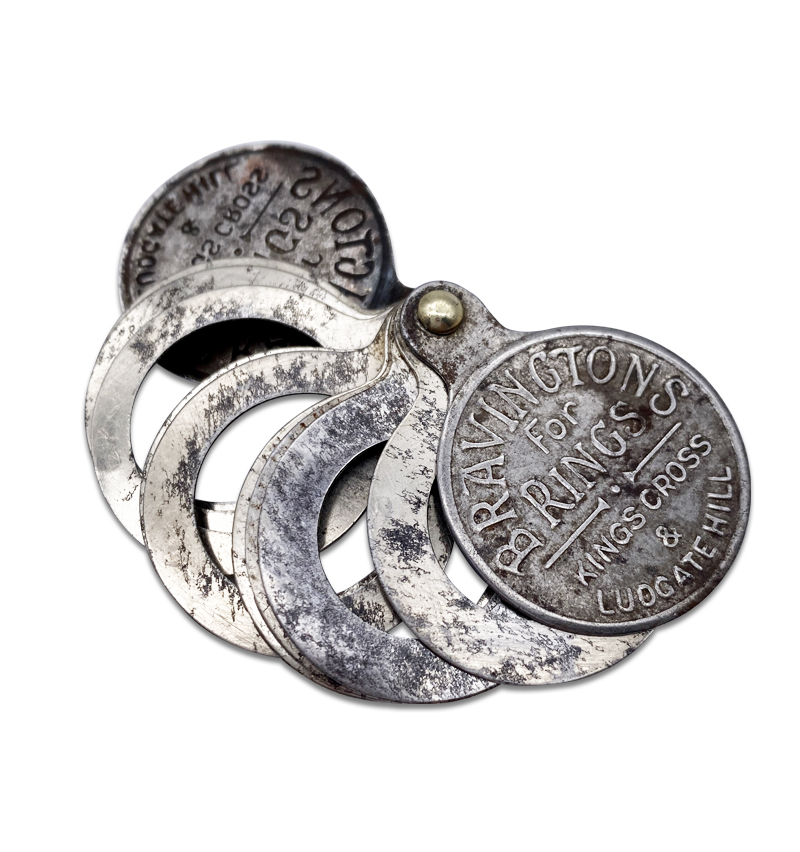 Rare Victorian / Edwardian Jewellery Ring Sizer Stamped ‘Bravingtons