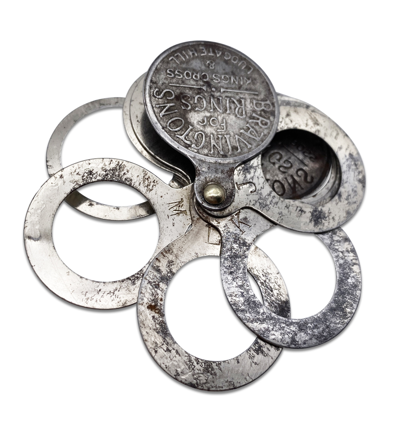 Rare Victorian / Edwardian Jewellery Ring Sizer Stamped ‘Bravingtons