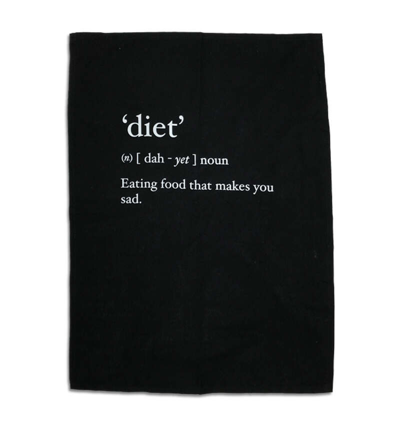 Diet Eating - Dictionary Definition Tea Towel