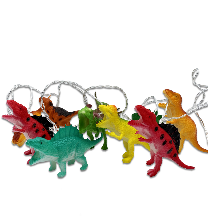 Set Of Ten Dinosaur Fairy Lights For Indoor Use