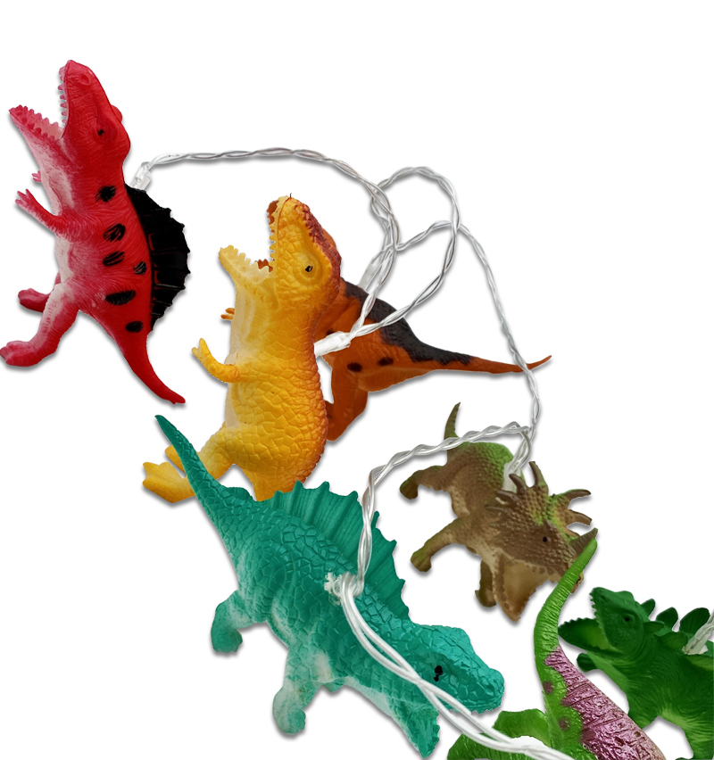 Set Of Ten Dinosaur Fairy Lights For Indoor Use