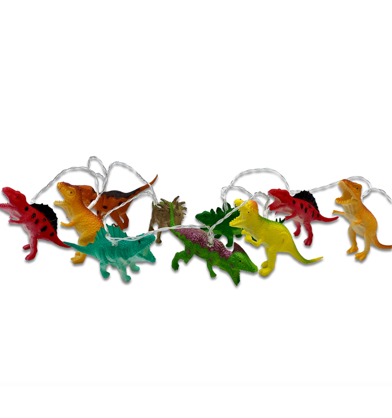 Set Of Ten Dinosaur Fairy Lights For Indoor Use