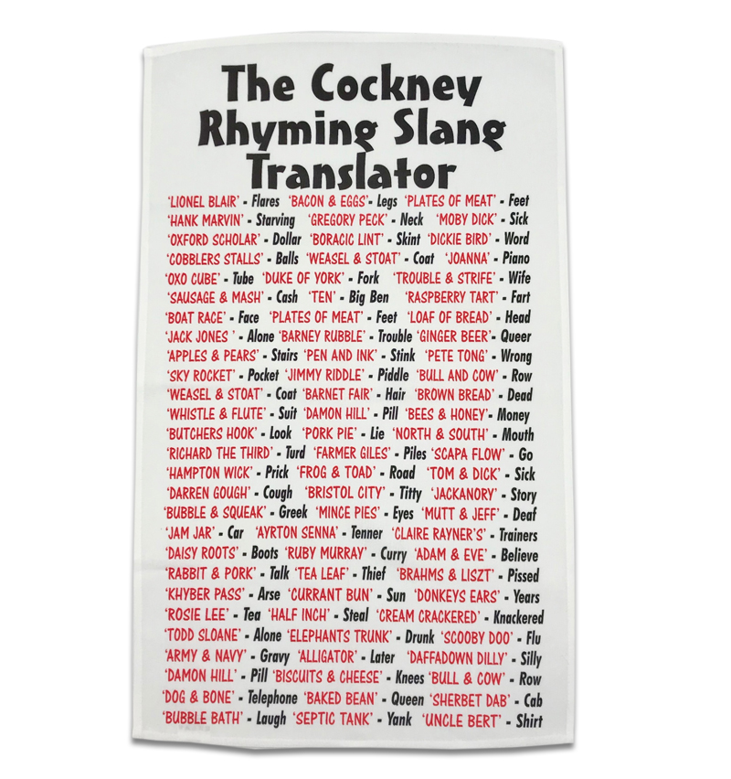 Cockney Rhyming Slang Tea Towel – Wearenotashop