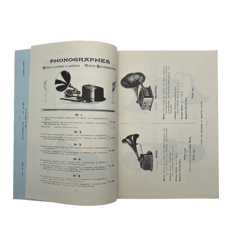 Thorens Sprechapparate 1907, 1910 And 1914. Facsimile Catalogue By The