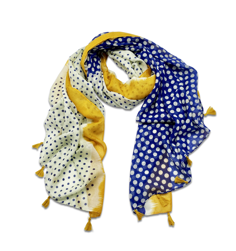 Blue and shop mustard scarf