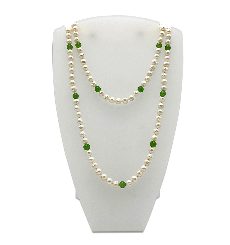 Pearl and jade necklace deals